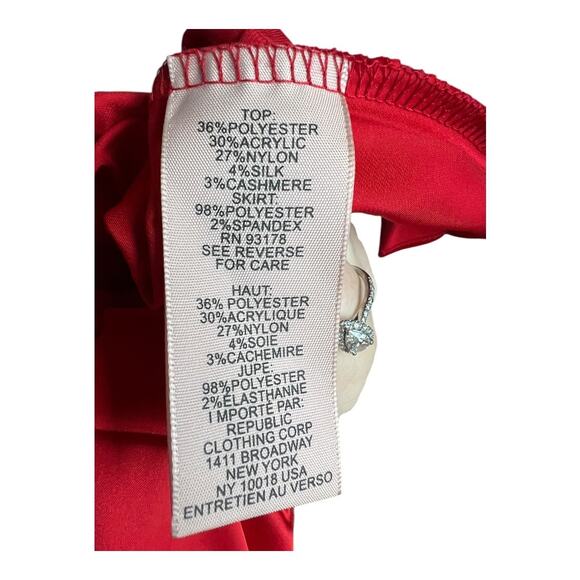 Philosophy Mock Neck Pleated Midi Sweater Dress Red Women's S Christmas Classy - Picture 8 of 8